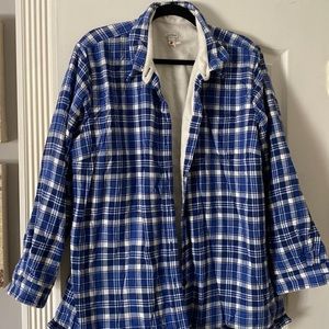 LL Bean fleece lined flannel